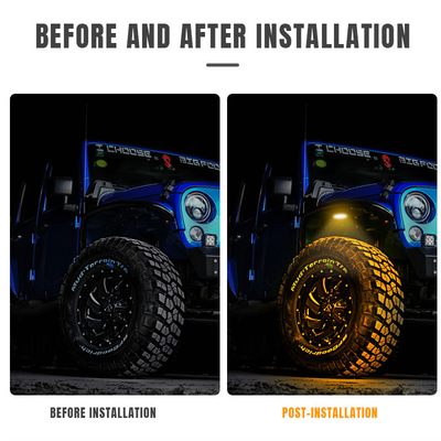 12V Chasis resistente al agua luz 2835 LED de un solo color blanco puro 24 luz de roca LED para camión Jeep ATV UTV Offroad Underglow