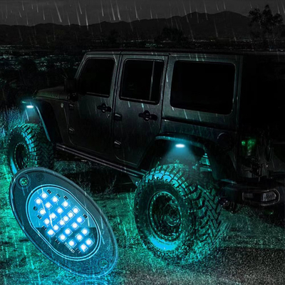 12V Chasis resistente al agua luz 2835 LED de un solo color blanco puro 24 luz de roca LED para camión Jeep ATV UTV Offroad Underglow