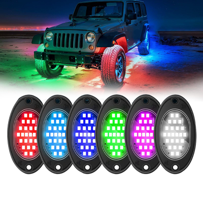 12V Chasis resistente al agua luz 2835 LED de un solo color blanco puro 24 luz de roca LED para camión Jeep ATV UTV Offroad Underglow