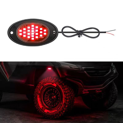 12V Chasis resistente al agua luz 2835 LED de un solo color blanco puro 24 luz de roca LED para camión Jeep ATV UTV Offroad Underglow