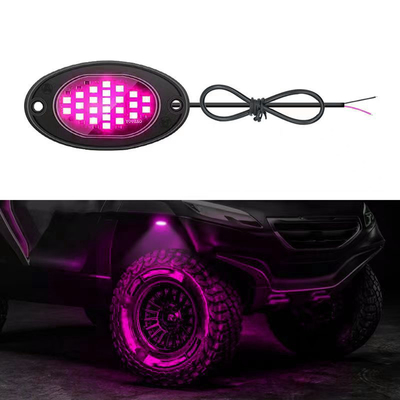 12V Chasis resistente al agua luz 2835 LED de un solo color blanco puro 24 luz de roca LED para camión Jeep ATV UTV Offroad Underglow