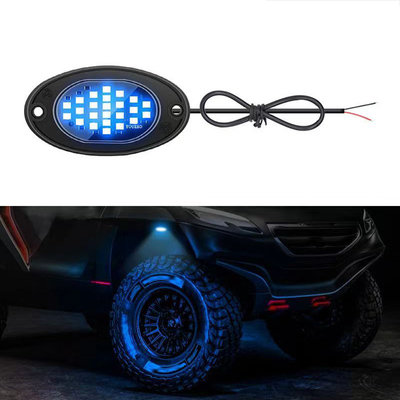 12V Chasis resistente al agua luz 2835 LED de un solo color blanco puro 24 luz de roca LED para camión Jeep ATV UTV Offroad Underglow
