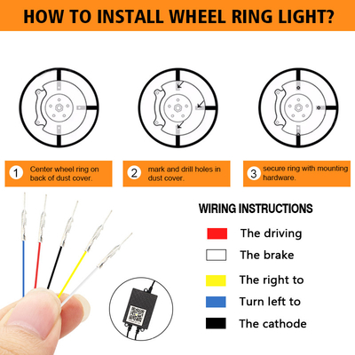RGB SMD 5050 LED Strip IP67 Impermeable rueda de coche LED Hub luz de color RGB rueda LED luces para llantas de coche con control de la aplicación