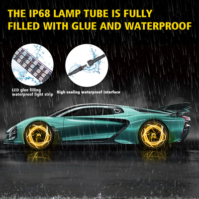 RGB SMD 5050 LED Strip IP67 Impermeable rueda de coche LED Hub luz de color RGB rueda LED luces para llantas de coche con control de la aplicación