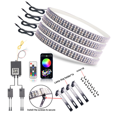 RGB SMD 5050 LED Strip IP67 Impermeable rueda de coche LED Hub luz de color RGB rueda LED luces para llantas de coche con control de la aplicación