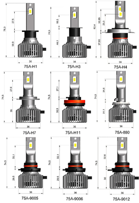 Linterna automotriz H1 H3 H4 H7 H11 9005 del lumen LED de O3 12V 55W 12000 bulbo llevado 9006 D2H de la linterna