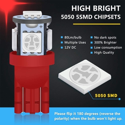 194 bombillas automotrices del LED 6500K acuñan T10 SMD 5050 saltan
