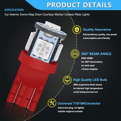 194 bombillas automotrices del LED 6500K acuñan T10 SMD 5050 saltan