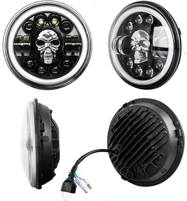 linternas de la motocicleta LED de la ronda 7Inch para Harley Royal Enfield 12000lm