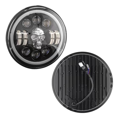linternas de la motocicleta LED de la ronda 7Inch para Harley Royal Enfield 12000lm