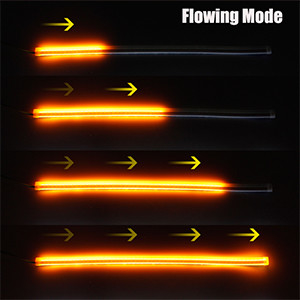 Luces corrientes diurnas de Drl del silicón de la barra que fluyen los 45CM 17,7” tiras de tubo de Amber Flexible LED del blanco