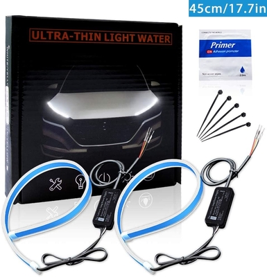 Luces corrientes diurnas de Drl del silicón de la barra que fluyen los 45CM 17,7” tiras de tubo de Amber Flexible LED del blanco
